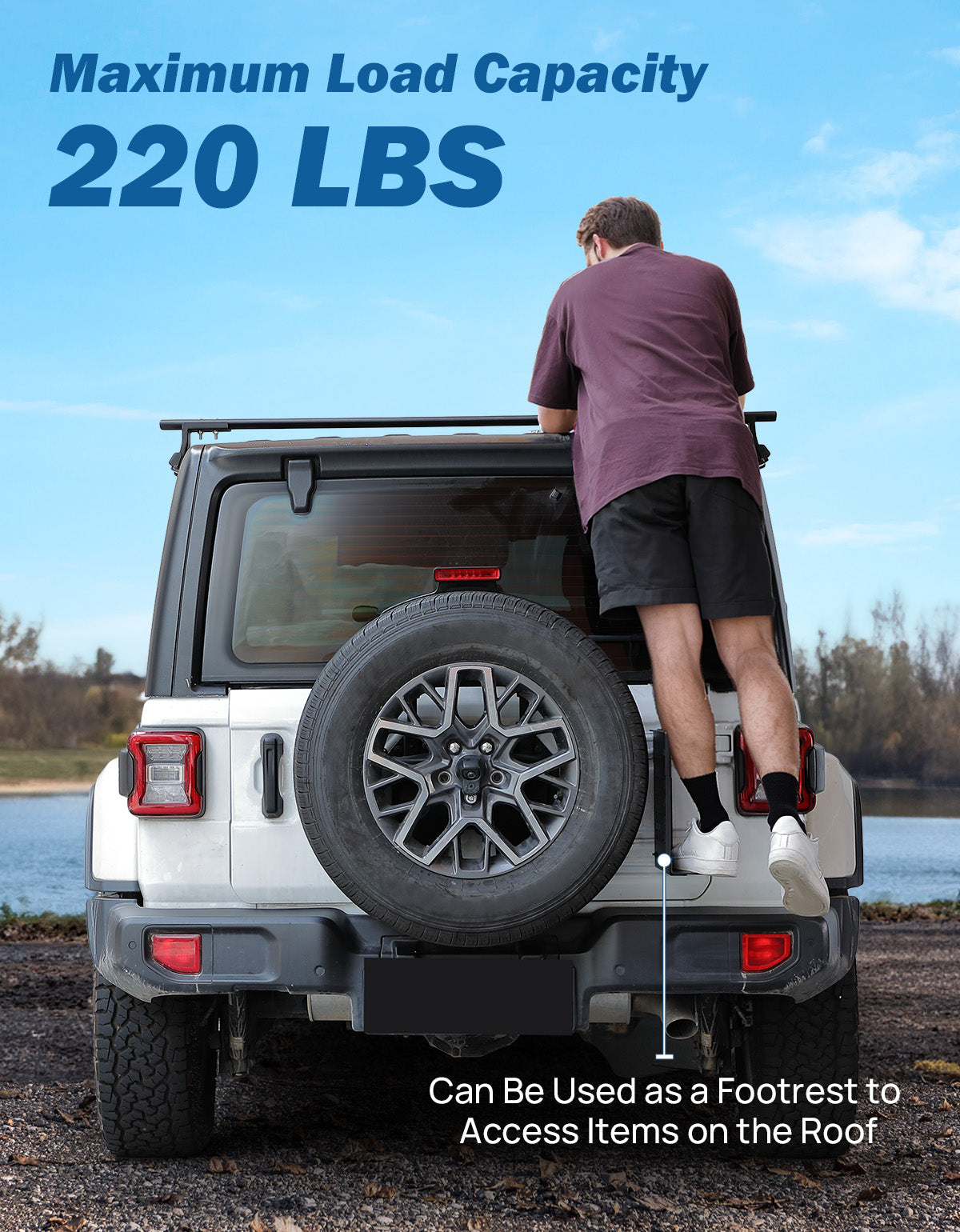 Gas Can Mount Step Bracket for Jeep Wrangler JL 2018–2026 Tailgate