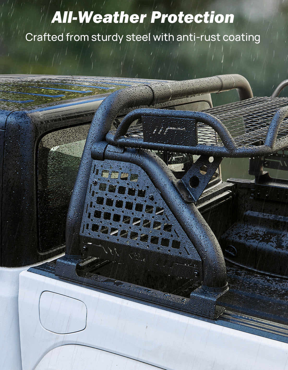 Mid-Size Truck Roll Bar with Cargo Basket – 660LB Capacity