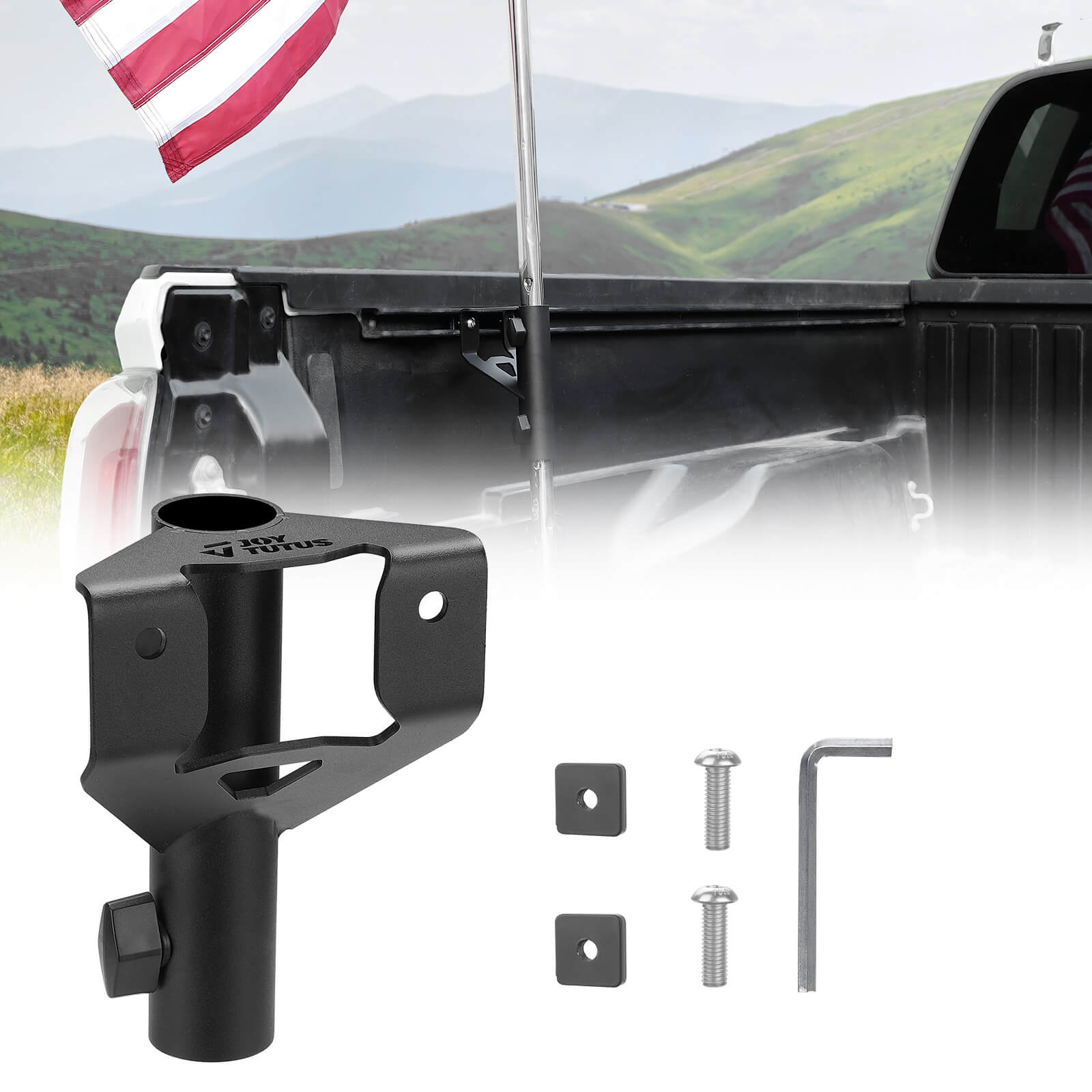 Truck Bed Flag Pole Mount Compatible with Tacoma & Tundra