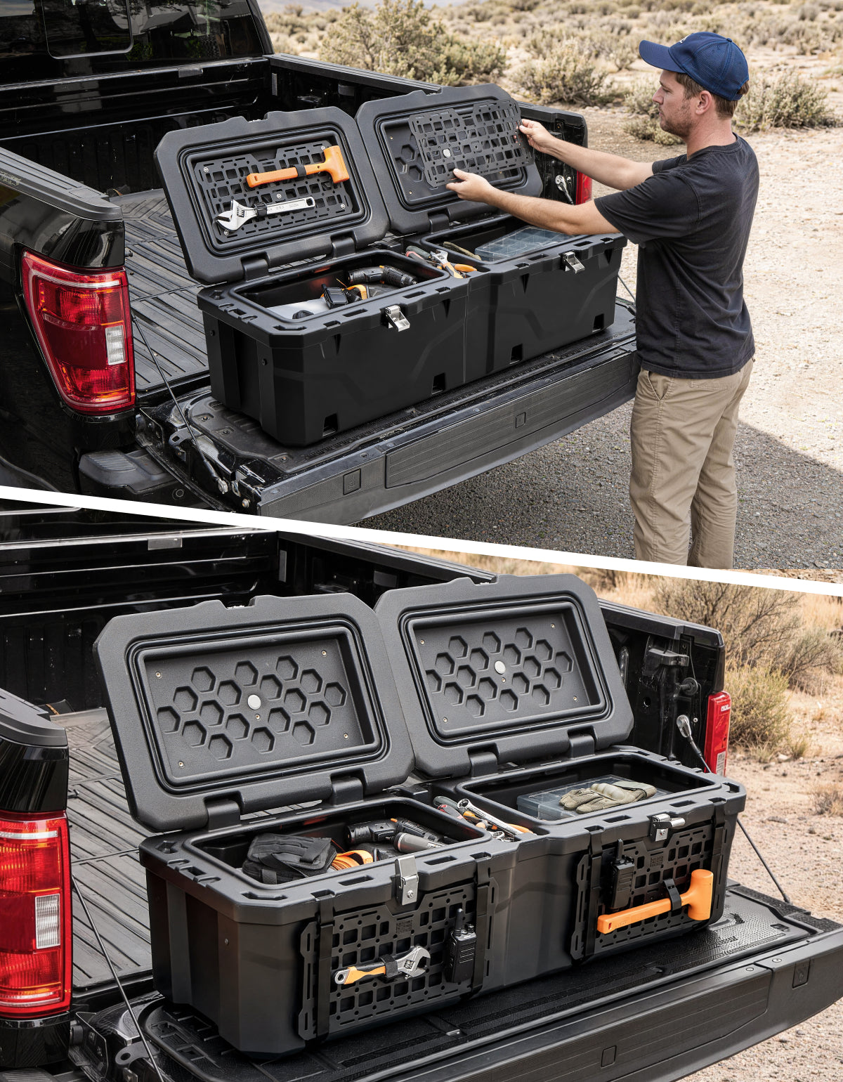Lockable 160Qt Waterproof Truck Bed Tool Box for Pickup Trucks
