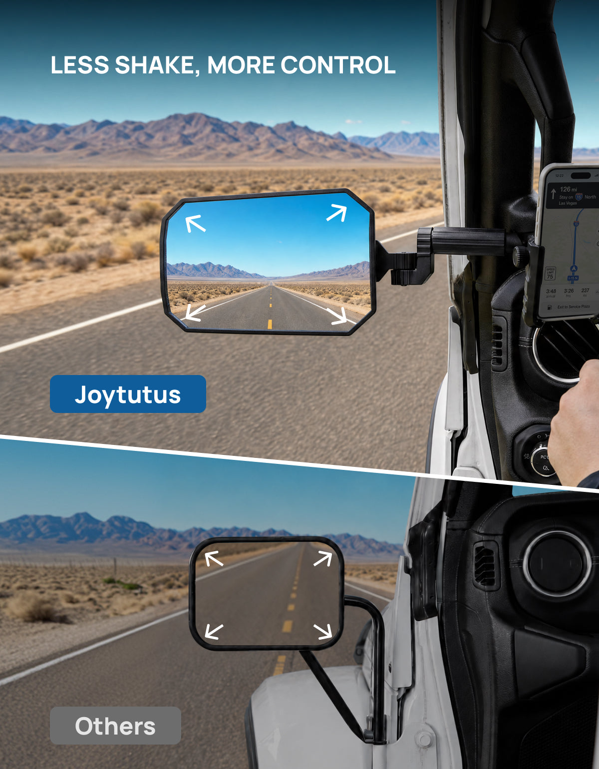 Doors Off Mirrors Fit for Wrangler JL/JLU 2018-23 & Gladiator JT 2020-23