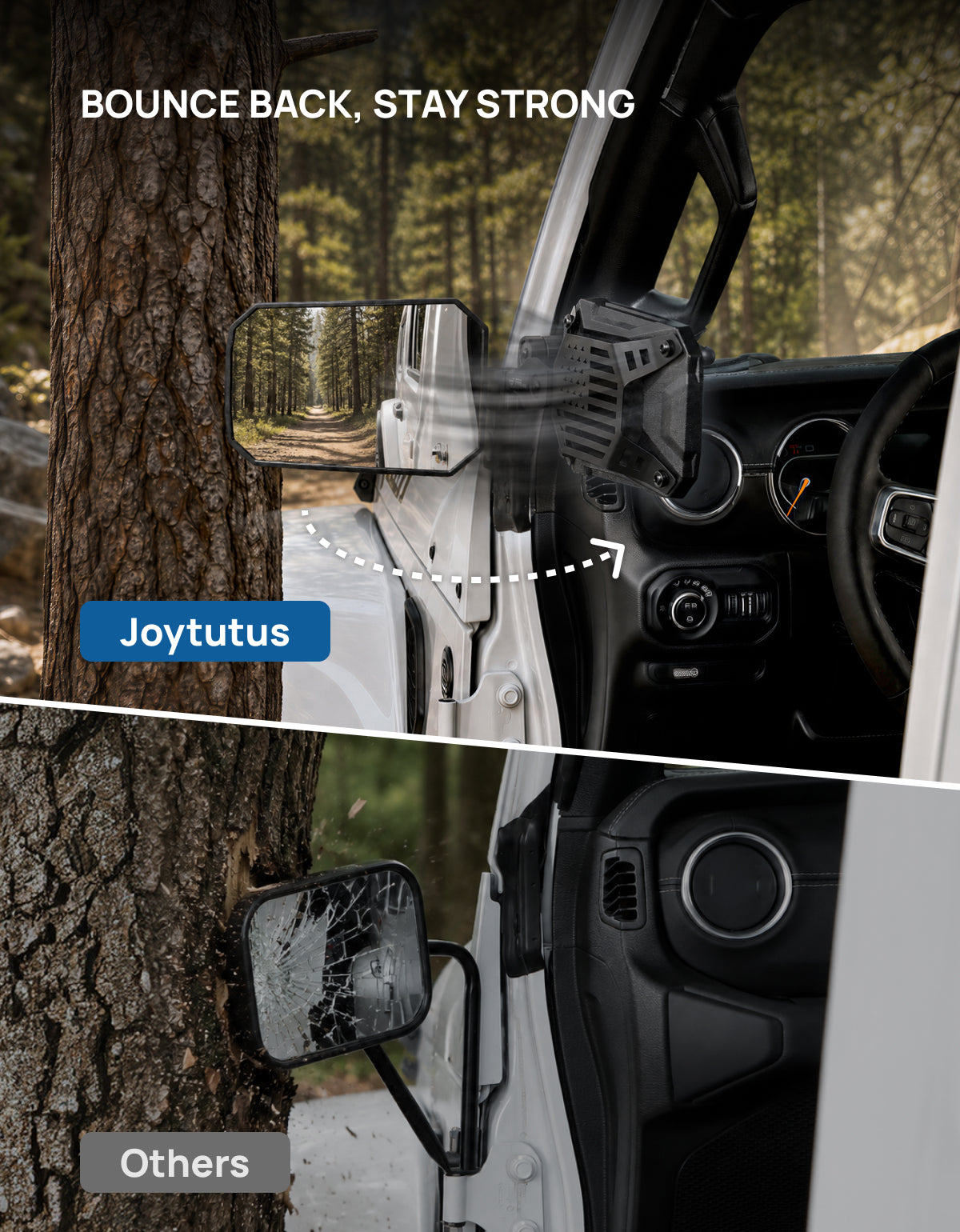 Doors Off Mirrors Fit for Wrangler JL/JLU 2018-23 & Gladiator JT 2020-23