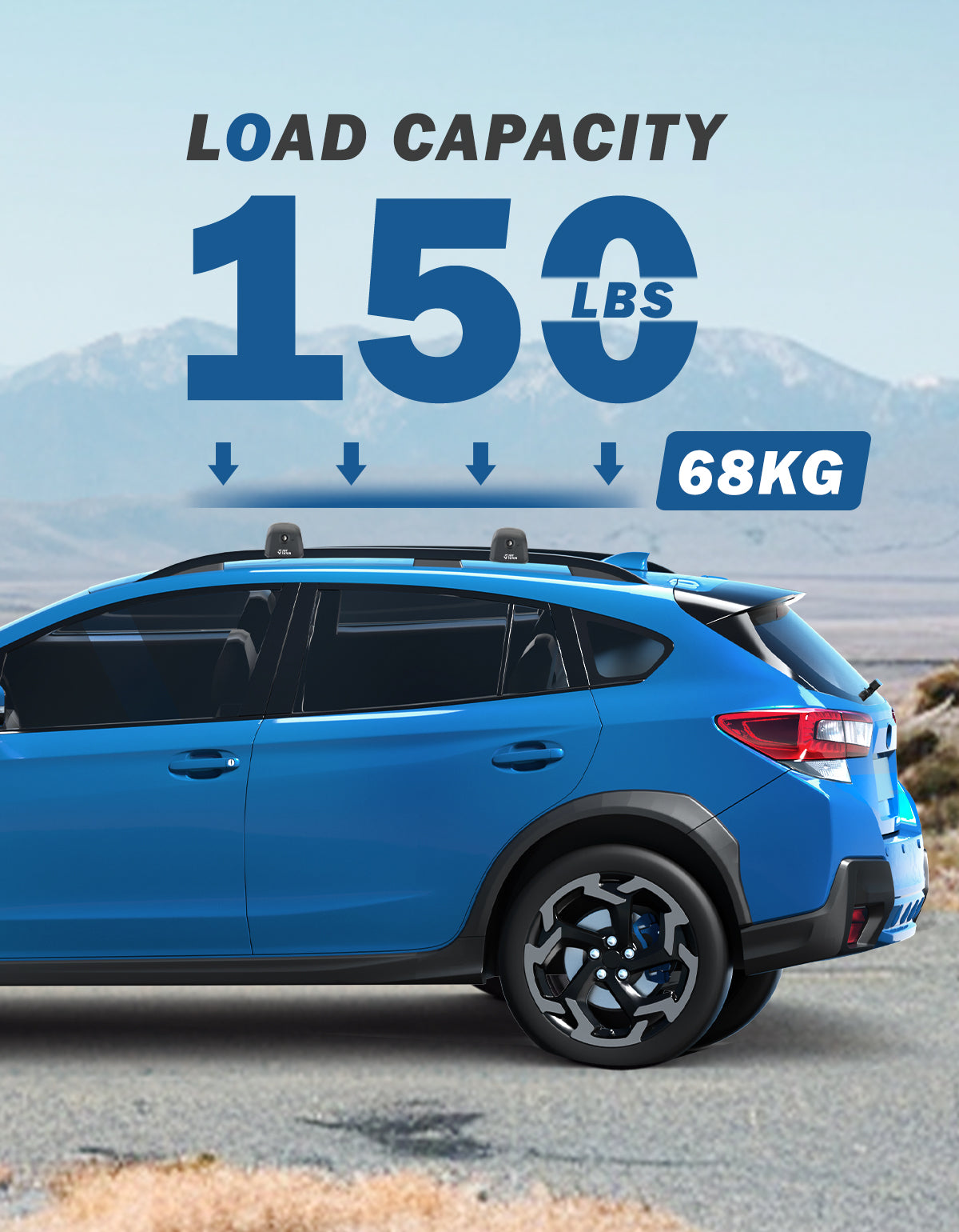 Lockable Roof Rack Cross Bars for Crosstrek 2018–2023 & Impreza