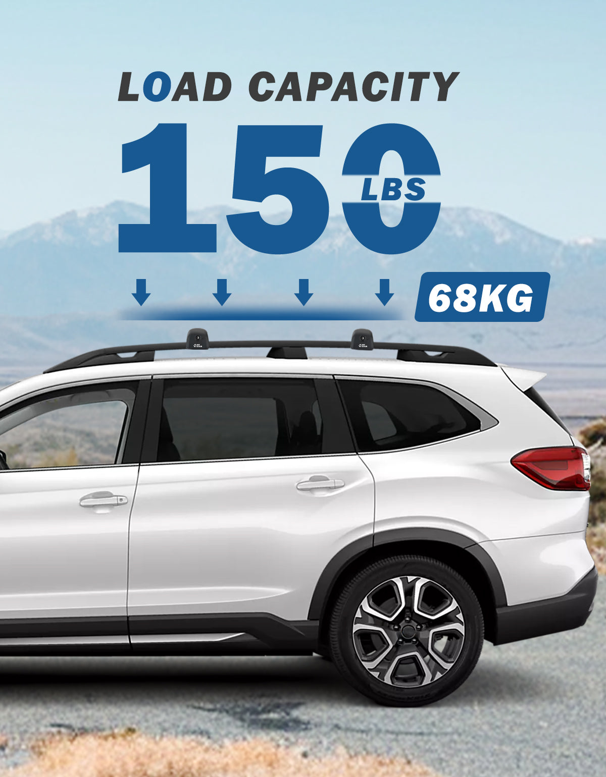 Lockable Roof Rack Cross Bars for Subaru Ascent 2019–2024