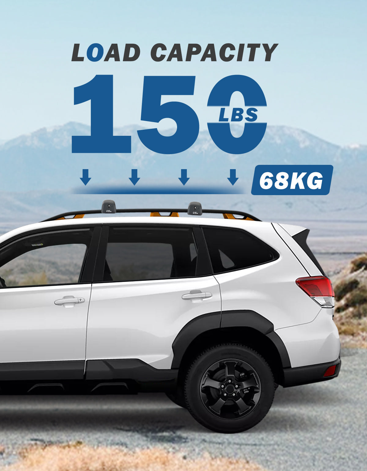 Lockable Roof Rack Cross Bars for Forester Wilderness 2022–2026, 220LB