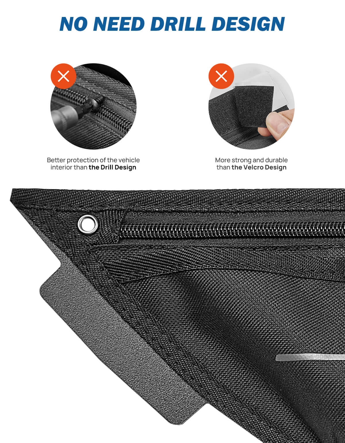 Car Door Storage Pockets Compatible with Wrangler JL & Gladiator JT, 4 Packs