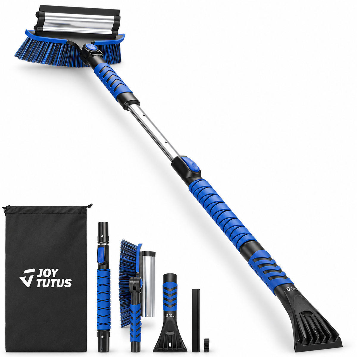 41.5″ Extendable Snow Brush and Ice Scraper, 270° Pivoting Snow Scraper Brush for Car Windshield