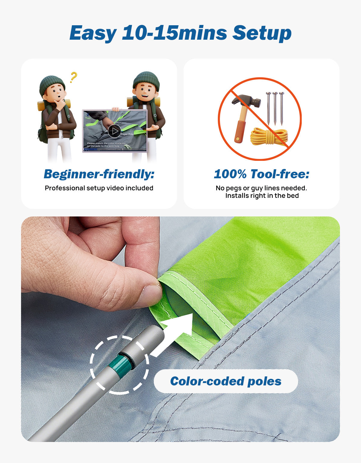 Waterproof Pickup Truck Tent for Camping