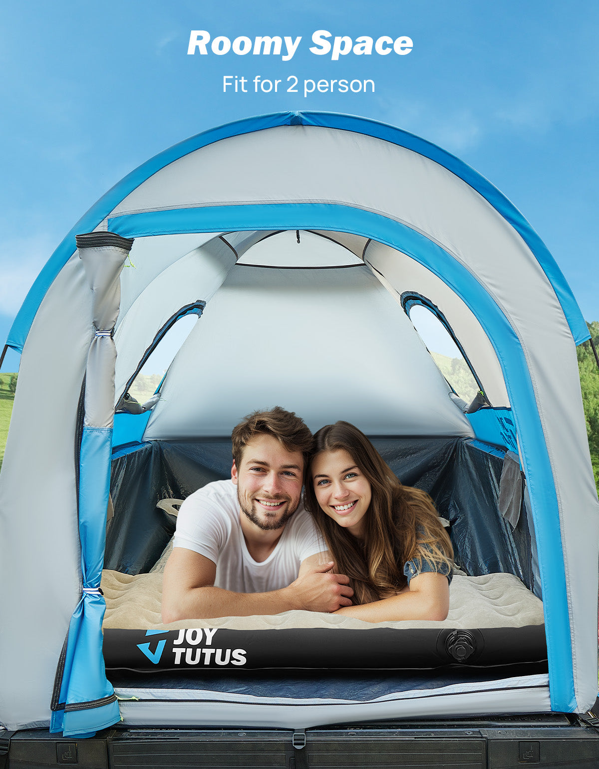Truck Bed Tent with Rainfly, PU2000 Waterproof Double Layer, 2-Person