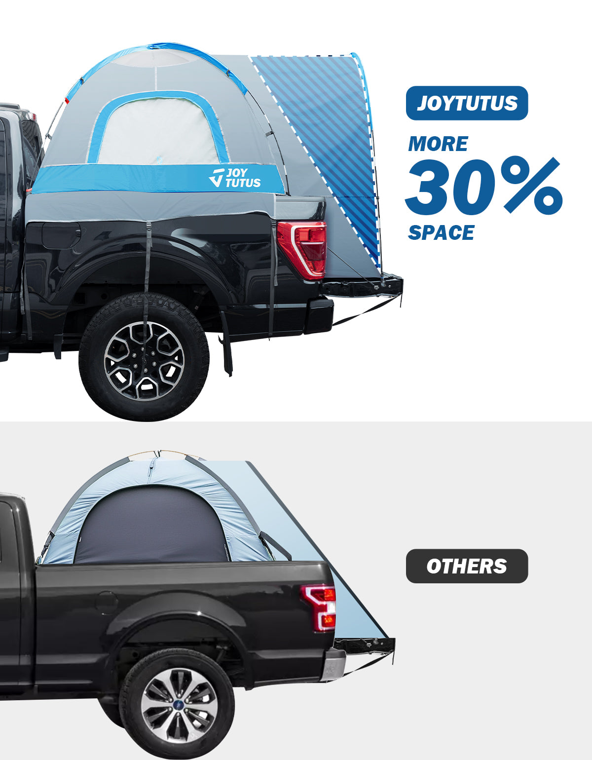 Truck Bed Tent with Rainfly, PU2000 Waterproof Double Layer, 2-Person