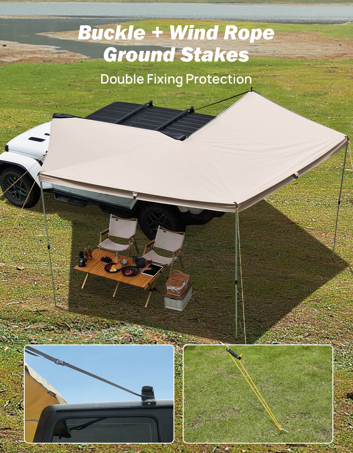 270 Degree Awning - 125 SQ. FT Freestanding All-Weather Side Canopy