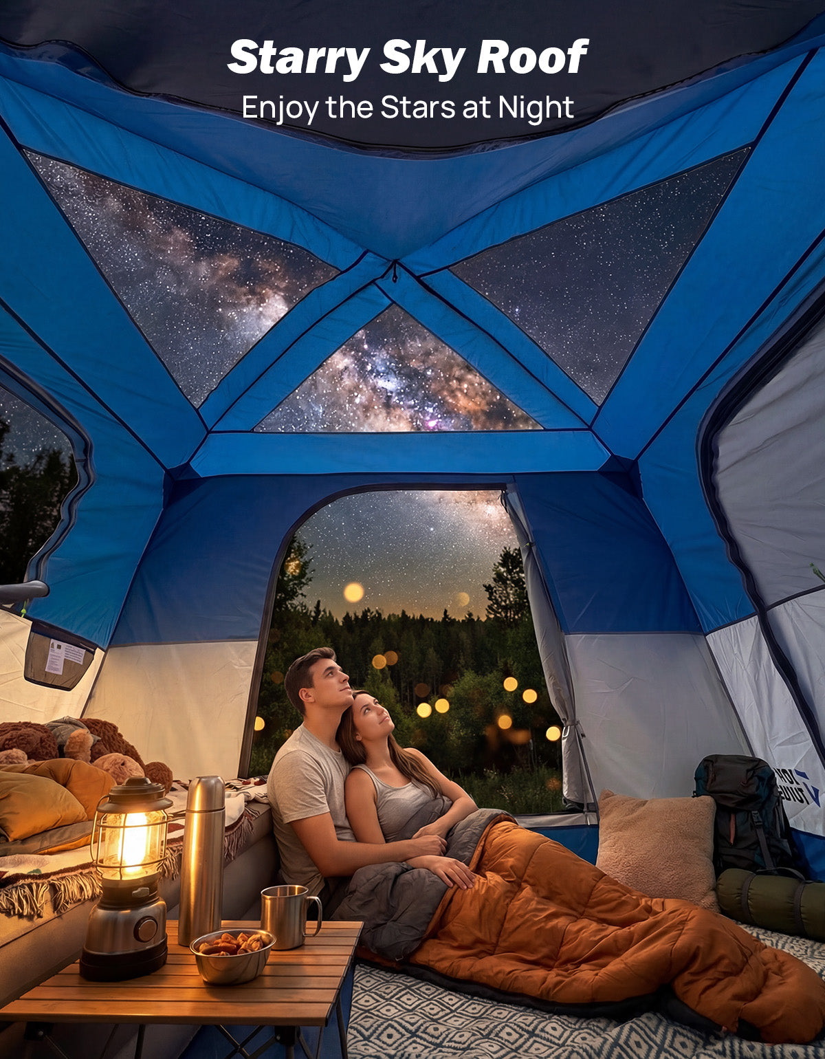 SUV Camping Tent for 5-9 Person, 2-Room Car Tent with Screen  Porch