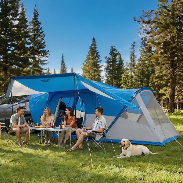 SUV Camping Tent for 5-9 Person, 2-Room Car Tent with Screen  Porch