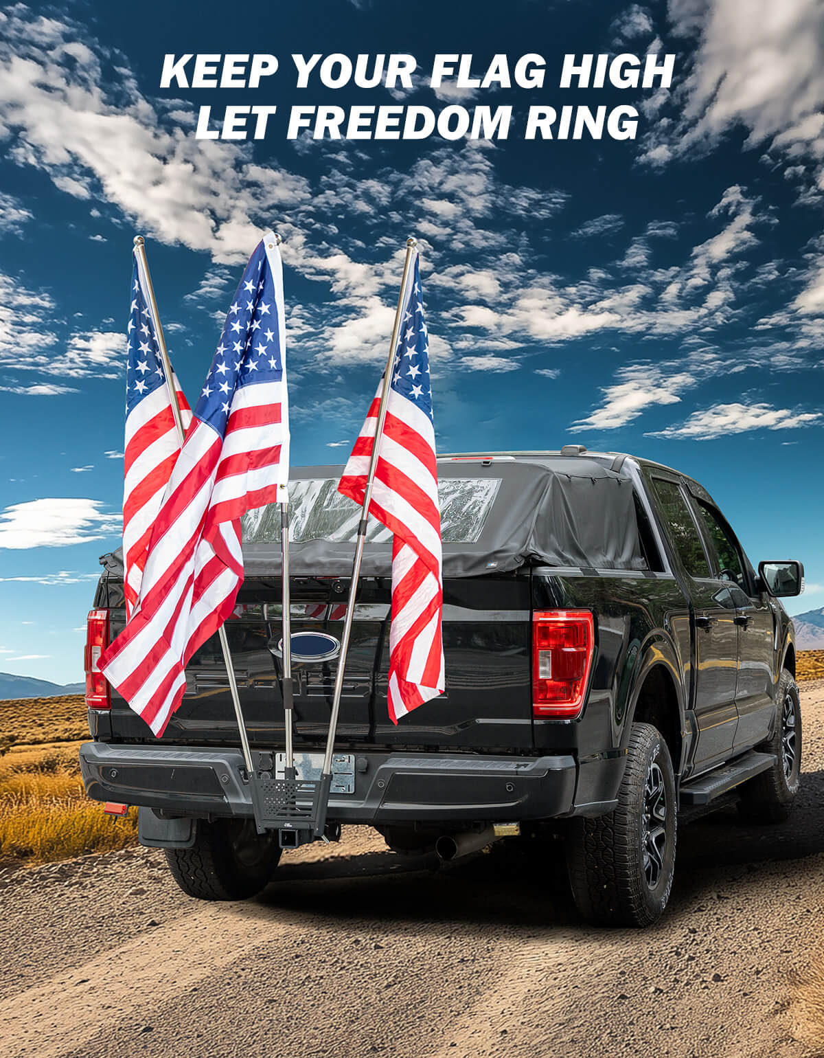 Flag Pole Holder Hitch Mount for Standard 2" Receivers