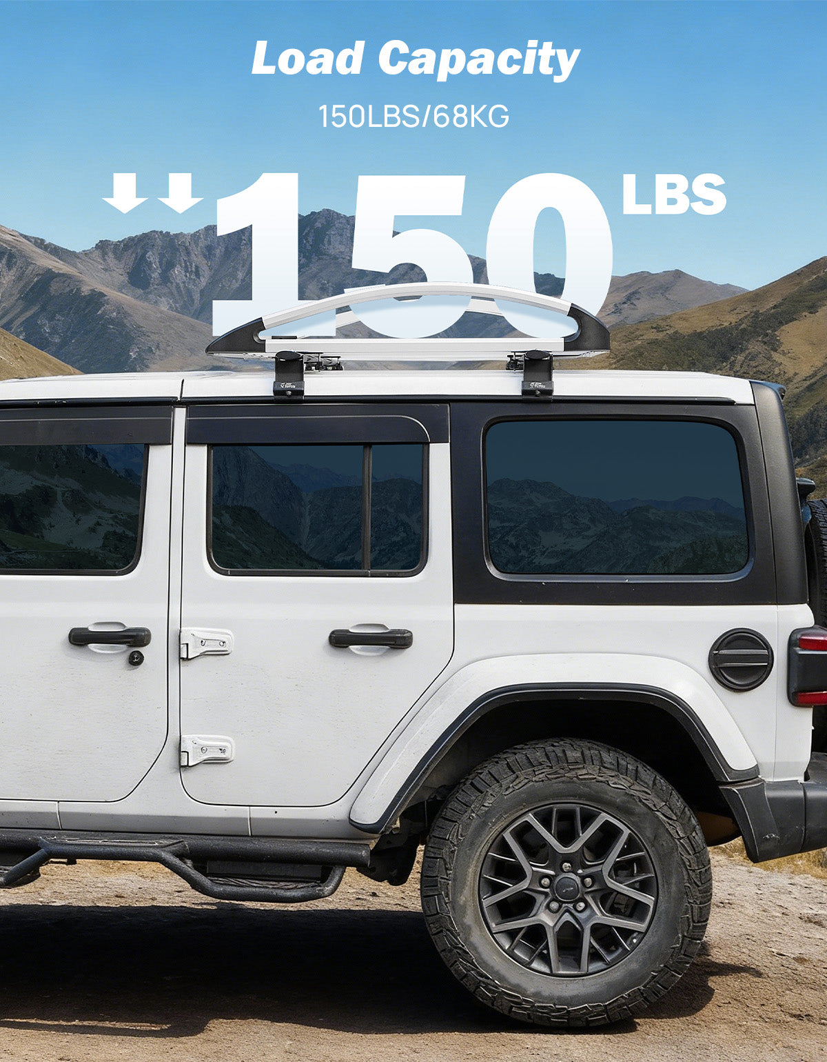 Aluminum Roof Cargo Basket | 47" × 40" Universal Roof Rack Basket with 150 lbs Capacity
