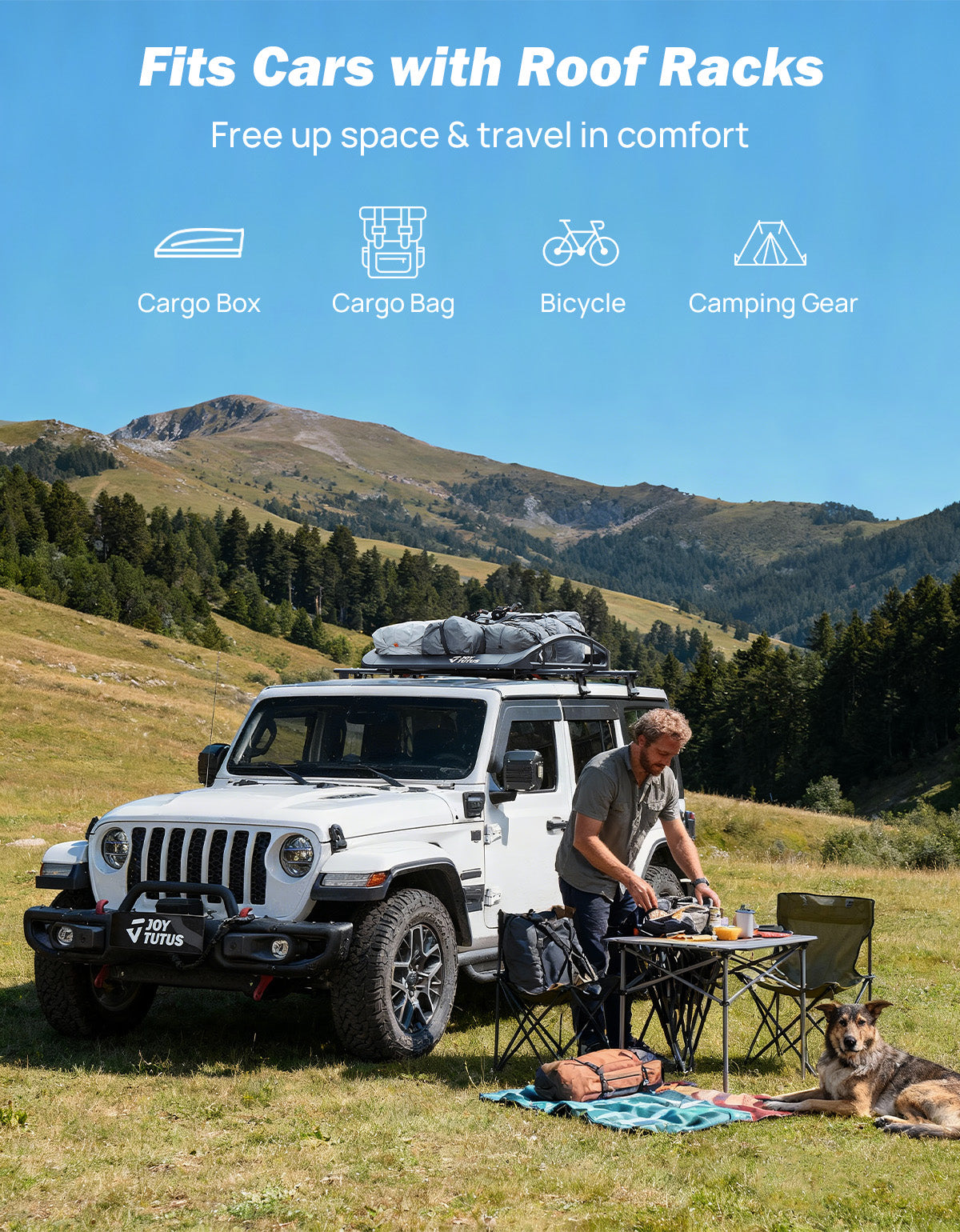 Aluminum Roof Cargo Basket | 47" × 40" Universal Roof Rack Basket with 150 lbs Capacity