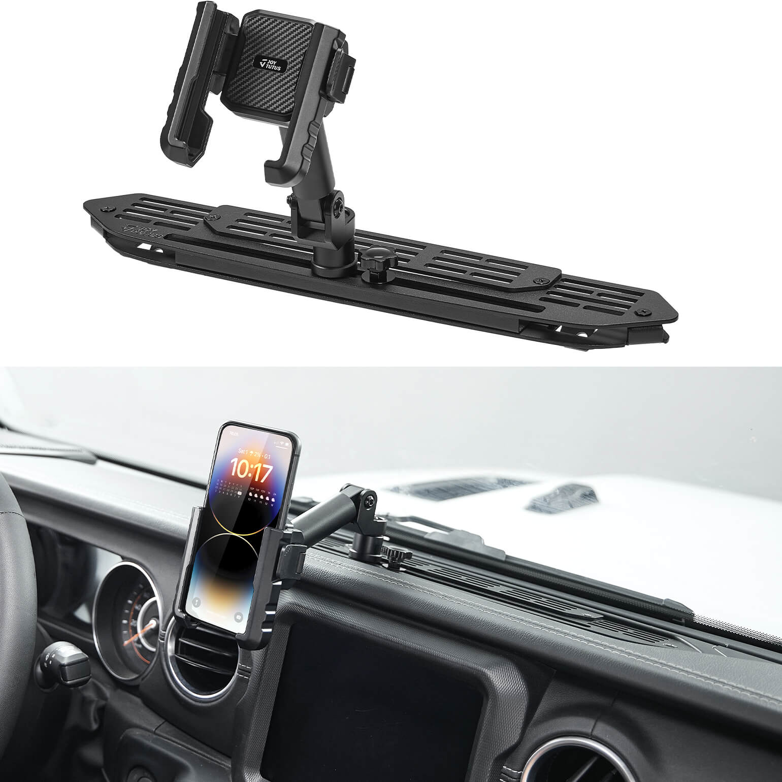 Metal Dash Phone Holder for Wrangler JL 2018–23 & Gladiator JT