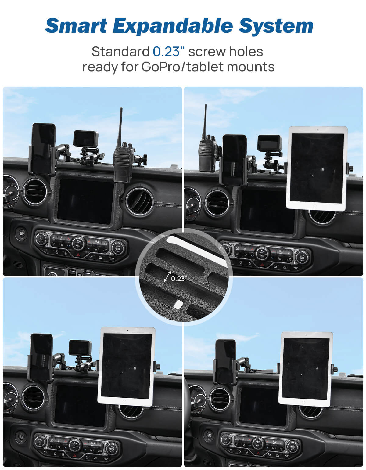Metal Dash Phone Holder for Wrangler JL 2018–23 & Gladiator JT