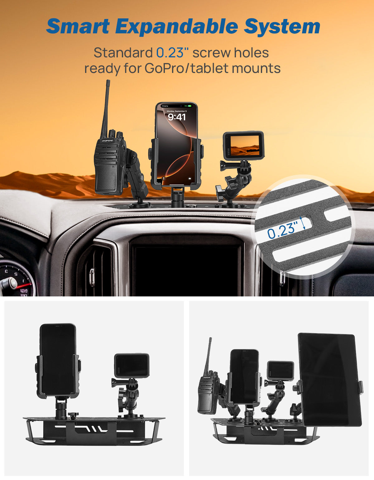 Metal Dash Mount Phone Holder Compatible with 2019-2022 Silverado & Sierra