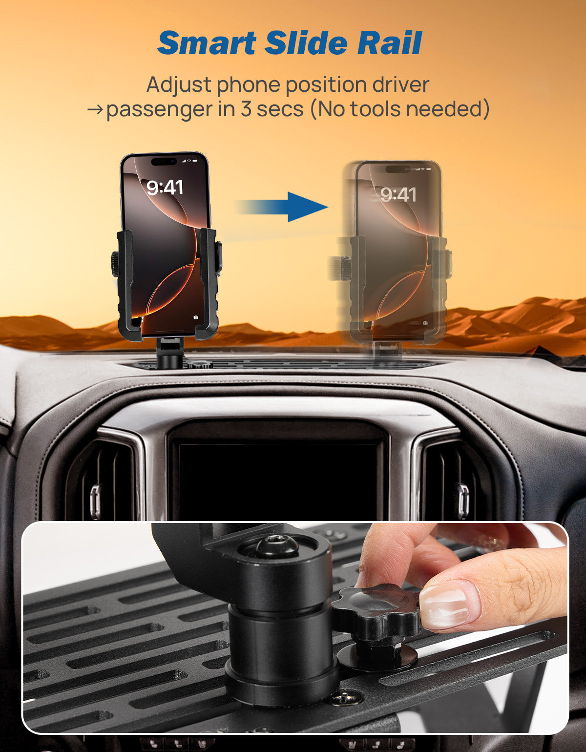 Metal Dash Mount Phone Holder Compatible with 2019-2022 Silverado & Sierra