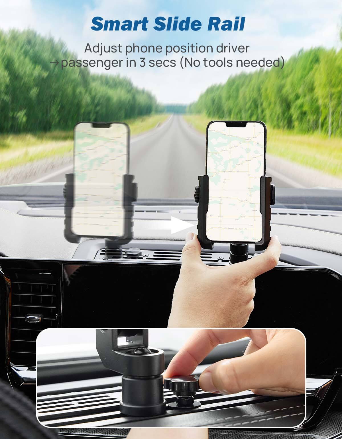 Metal Dash Platform Mount Phone Holder Compatible with 2022+ Silverado & Sierra