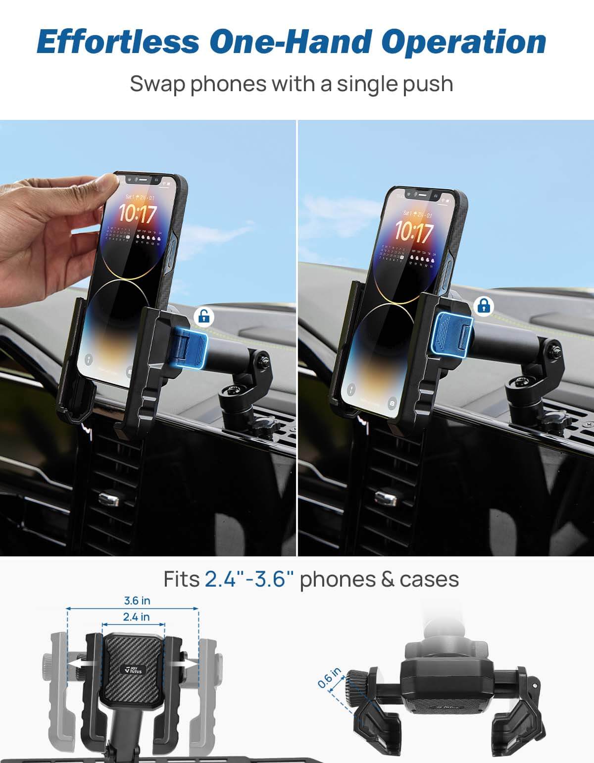 Metal Dash Platform Mount Phone Holder Compatible with 2022+ Silverado & Sierra