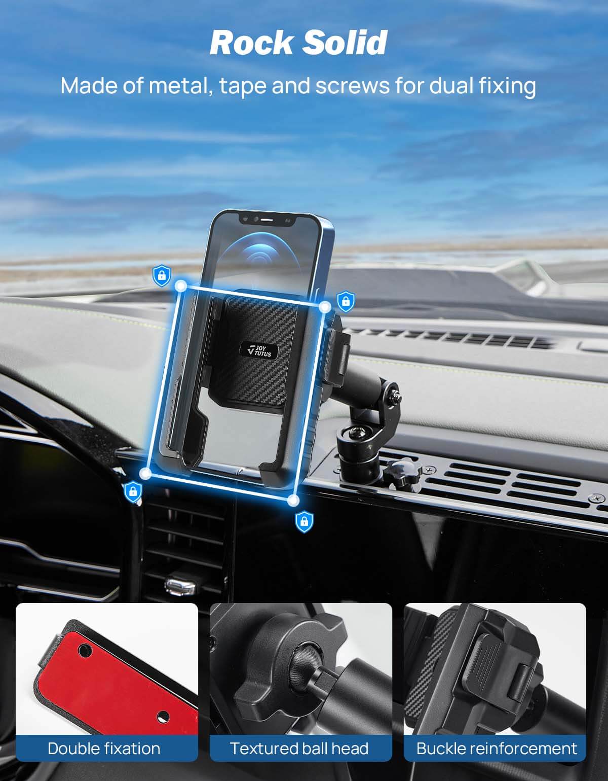 Metal Dash Platform Mount Phone Holder Compatible with 2022+ Silverado & Sierra