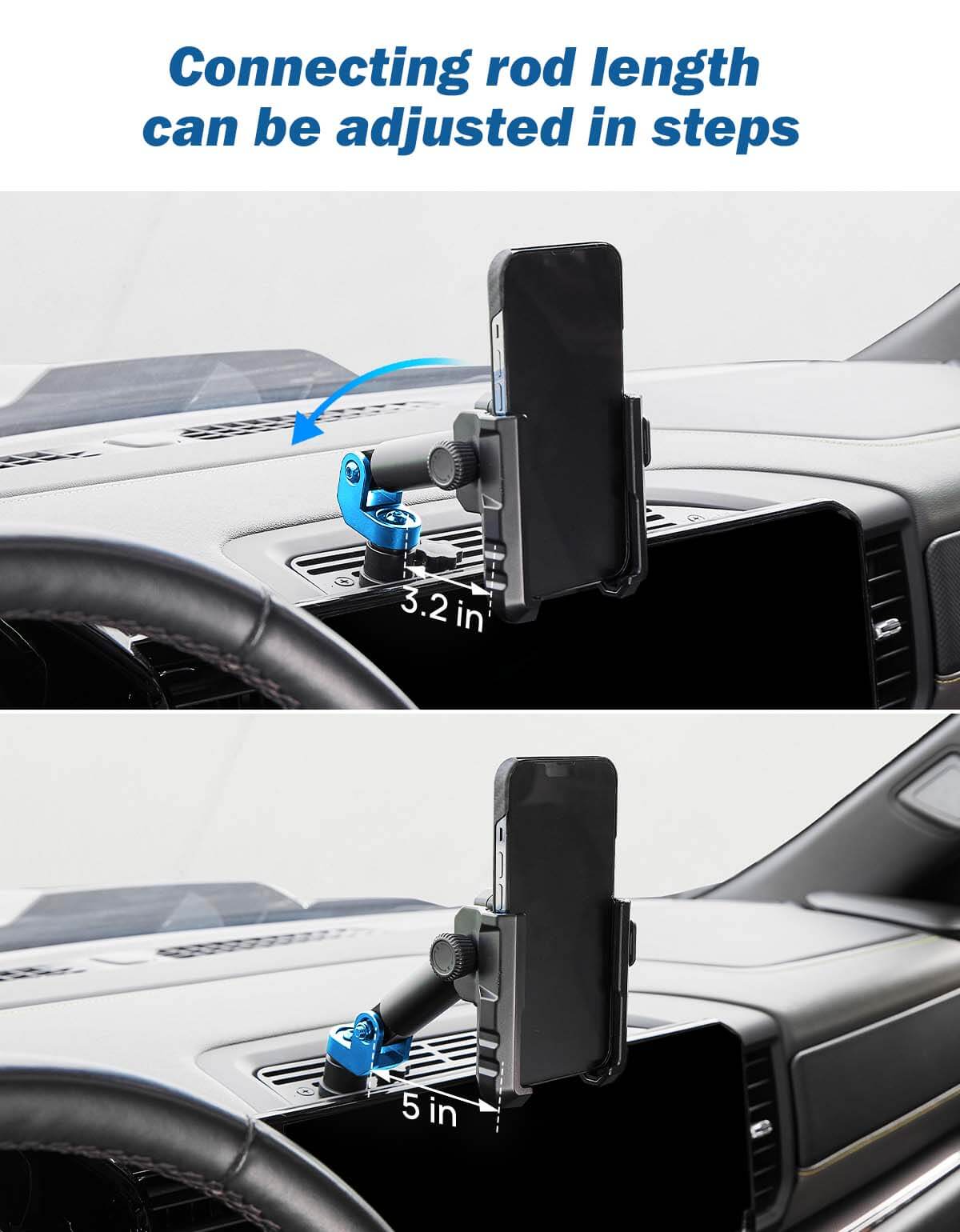Metal Dash Platform Mount Phone Holder Compatible with 2022+ Silverado & Sierra