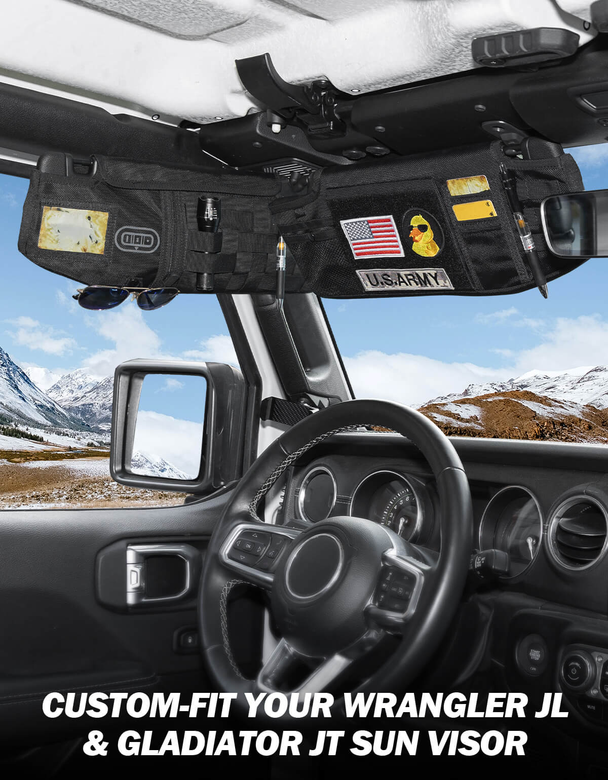 Sun Visor Organizer Compatible with Wrangler JL & JT 2018-2026