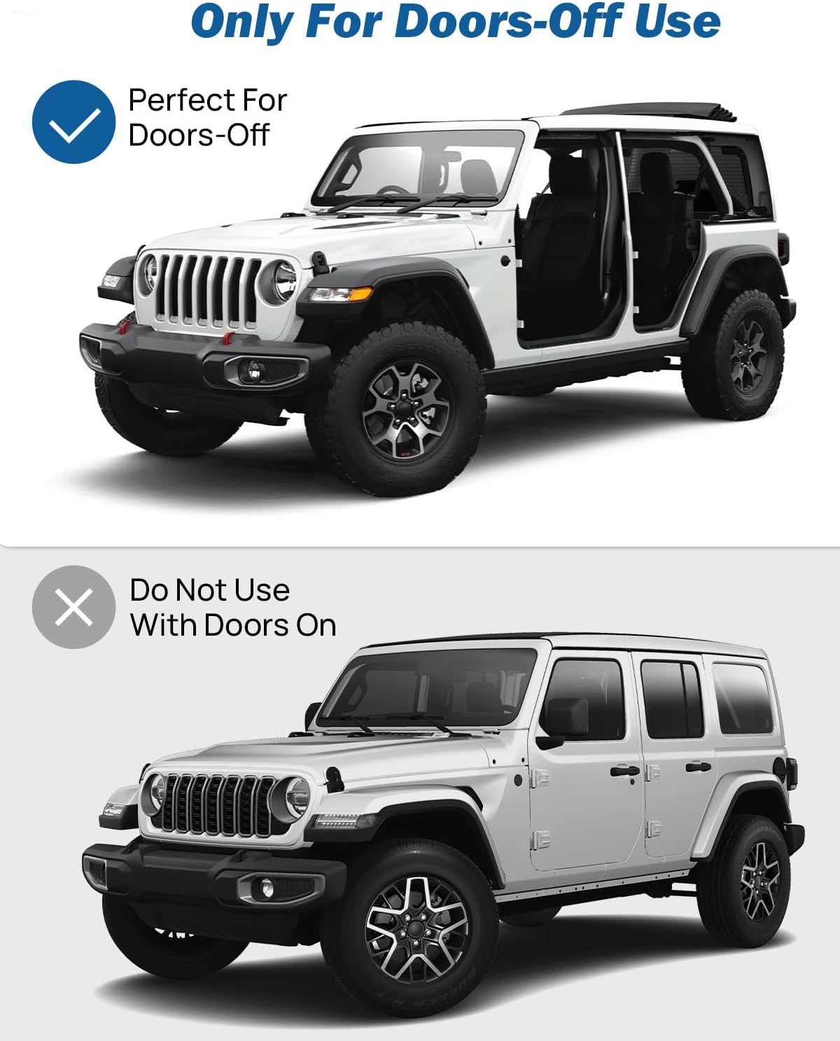 Adjustable Doors-Off Mirrors for Wrangler JL/JLU 2018–2023 & Gladiator JT