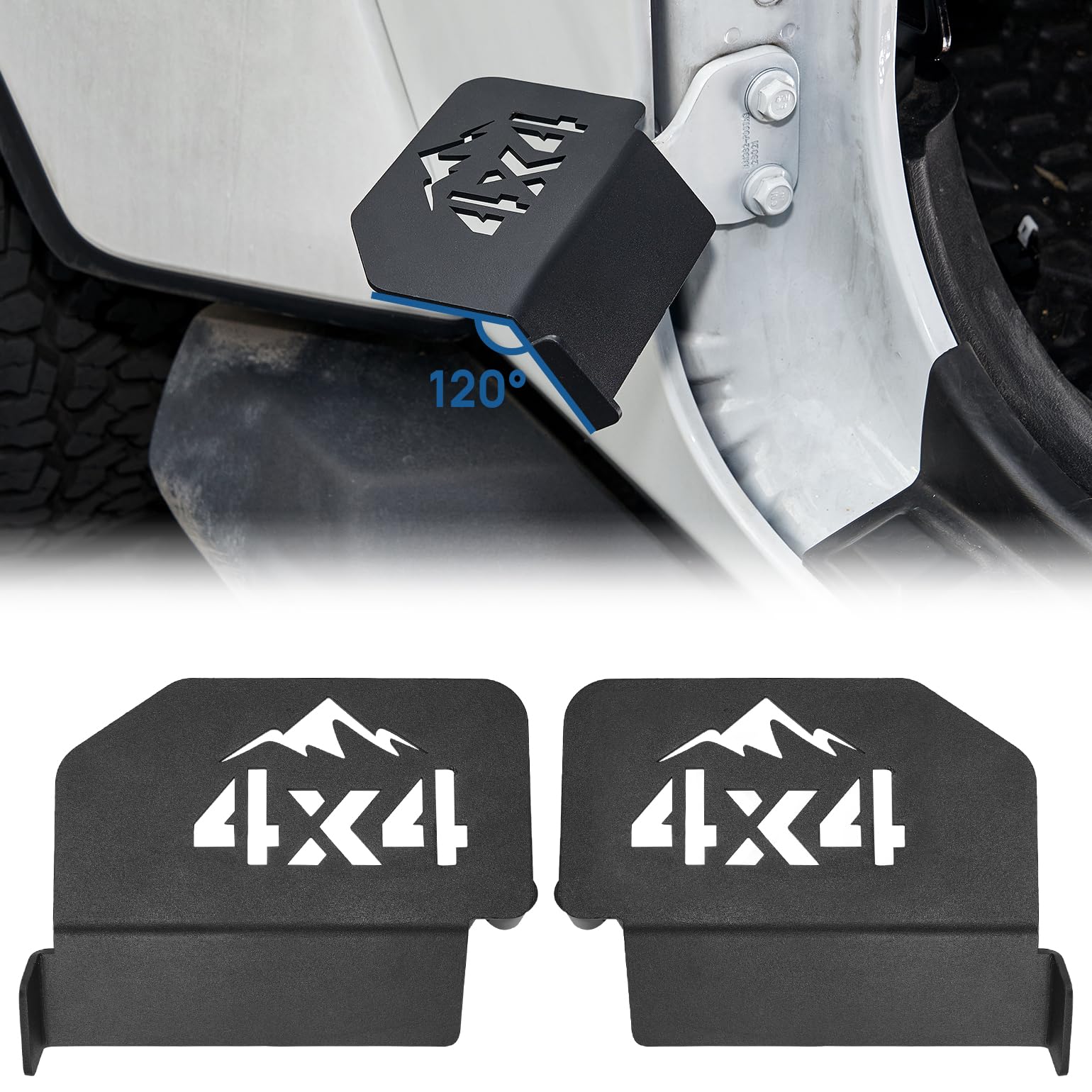 120° Foot Pegs for Wrangler JK JL & Gladiator JT 2007–2024 4X4 Pattern