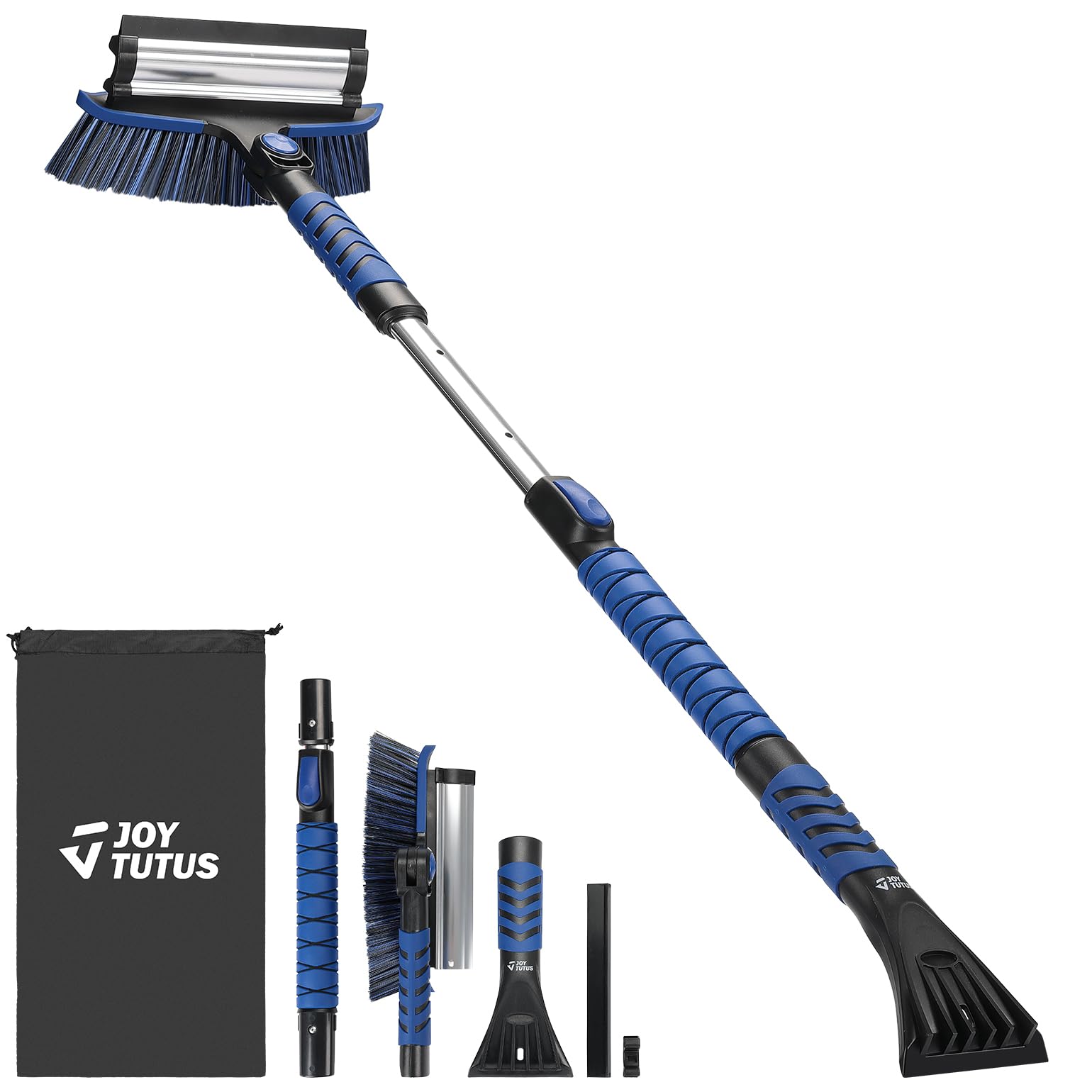 41.5″ Extendable Snow Brush and Ice Scraper, 270° Pivoting Snow Scraper Brush for Car Windshield