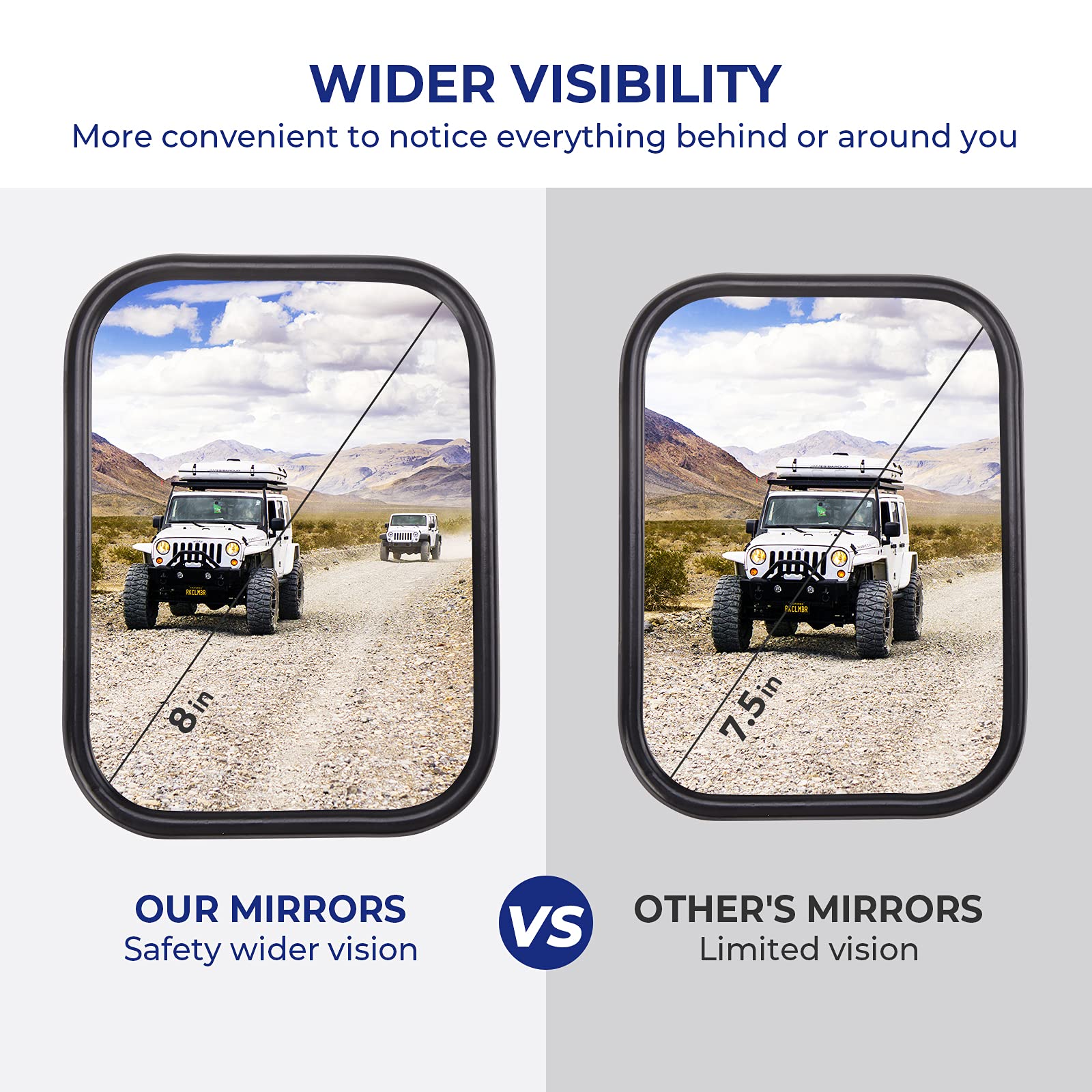 Mirrors Doors Off Fit for 1987-2026 Wrangler YJ TJ JK JKU JL JLU JT Gladiator