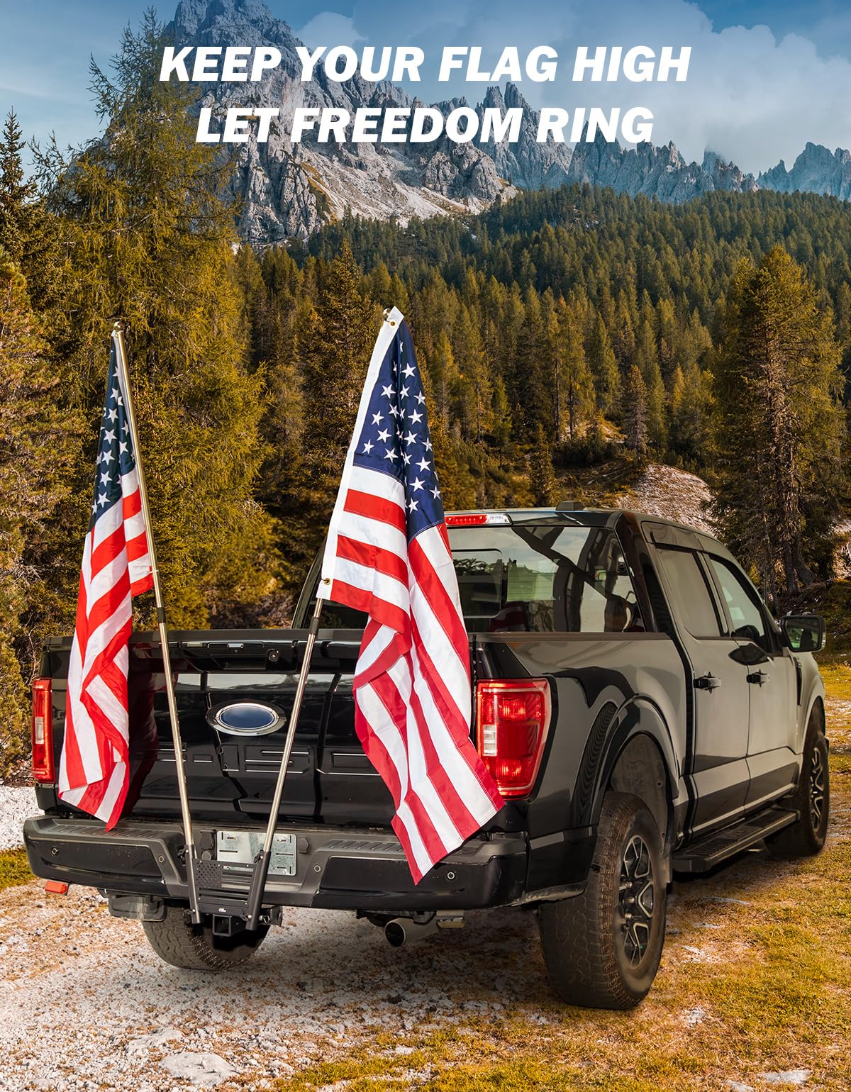 Flag Pole Holder Hitch Mount for Standard 2" Receivers