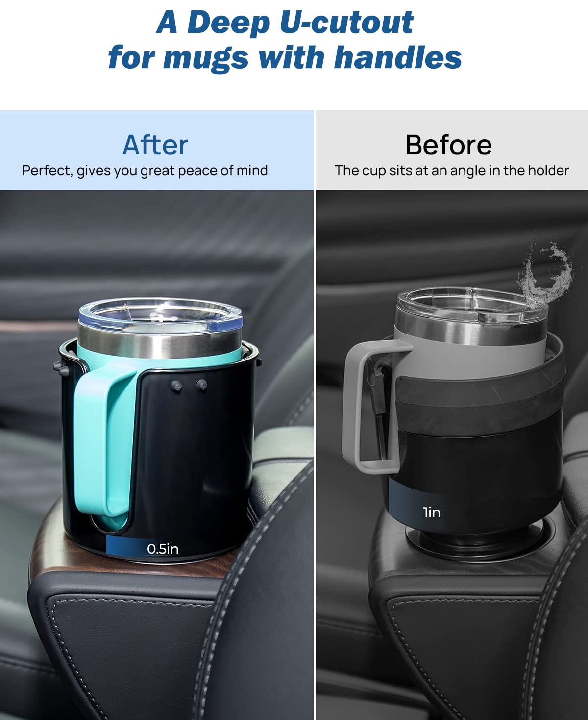 Cup Holder Expander for Car,for Car Hold  18-40 oz Bottles and Mugs
