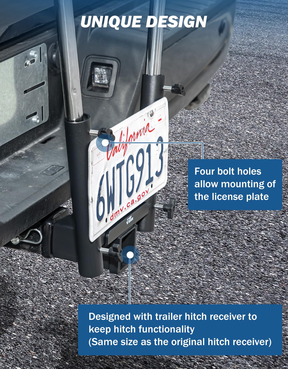Flag Pole Holder Hitch Mount for Standard 2" Receivers