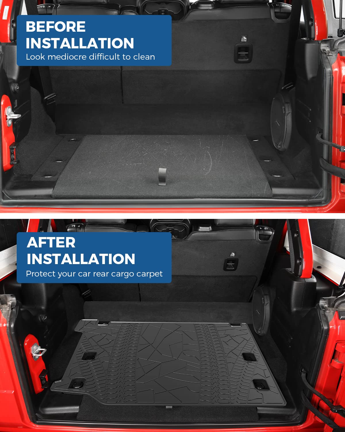 Cargo Mat for Wrangler JL 4xe 4-Door 2021–2024, All-Weather Liner