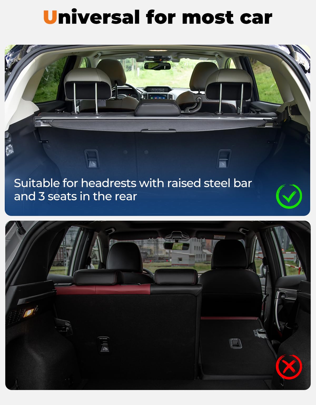 Adjustable Dog Car Barrier for Vehicles, 32" to 57" Width