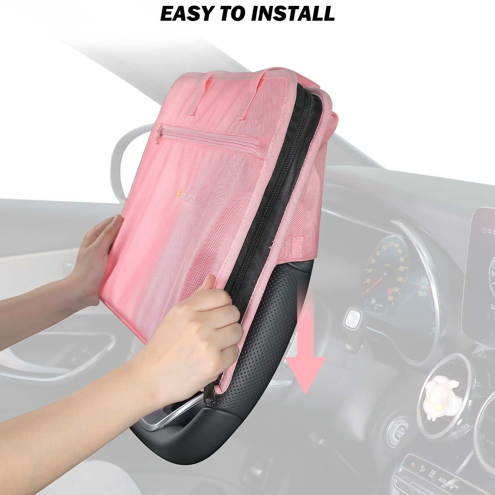 3 in 1 Steering Wheel Eating Tray, Car Back Seat Laptop Desk Gray