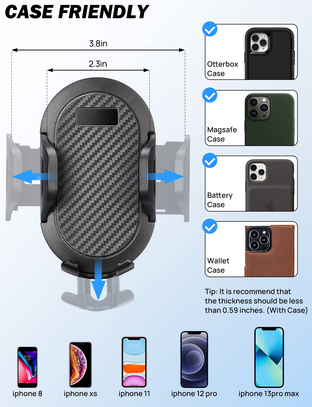 Cup Holder Phone Mount for Car, Compatible iPhone, Samsung & All Smartphones
