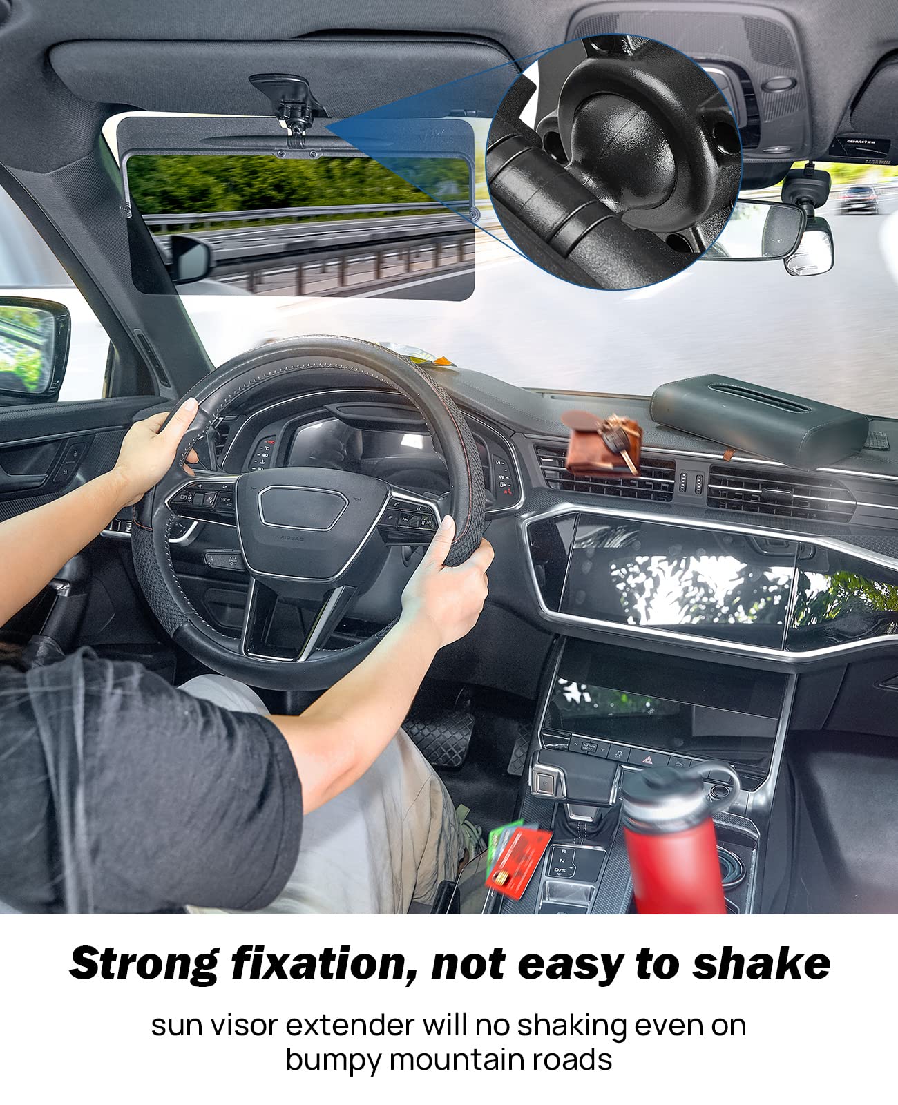 Polarized Sun Visor Extender for Car, UV400 Anti-Glare Shield
