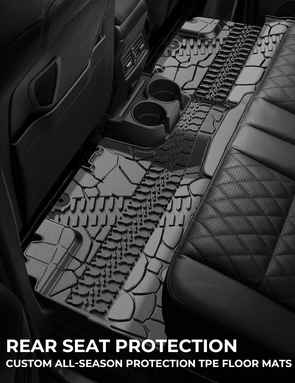All-Weather Floor Mats for Jeep Wrangler JKU 2014–2018, Front & Rear