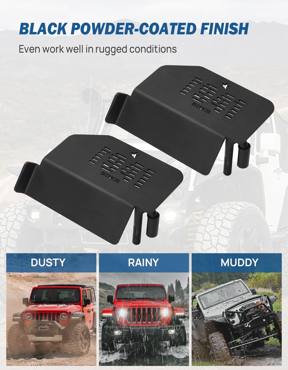 120° Foot Pegs for Wrangler JK JL & Gladiator JT 2007–2024 1941 Pattern