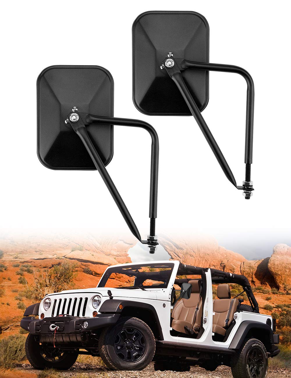 Mirrors Doors Off Fit for 1987-2026 Wrangler YJ TJ JK JKU JL JLU JT Gladiator