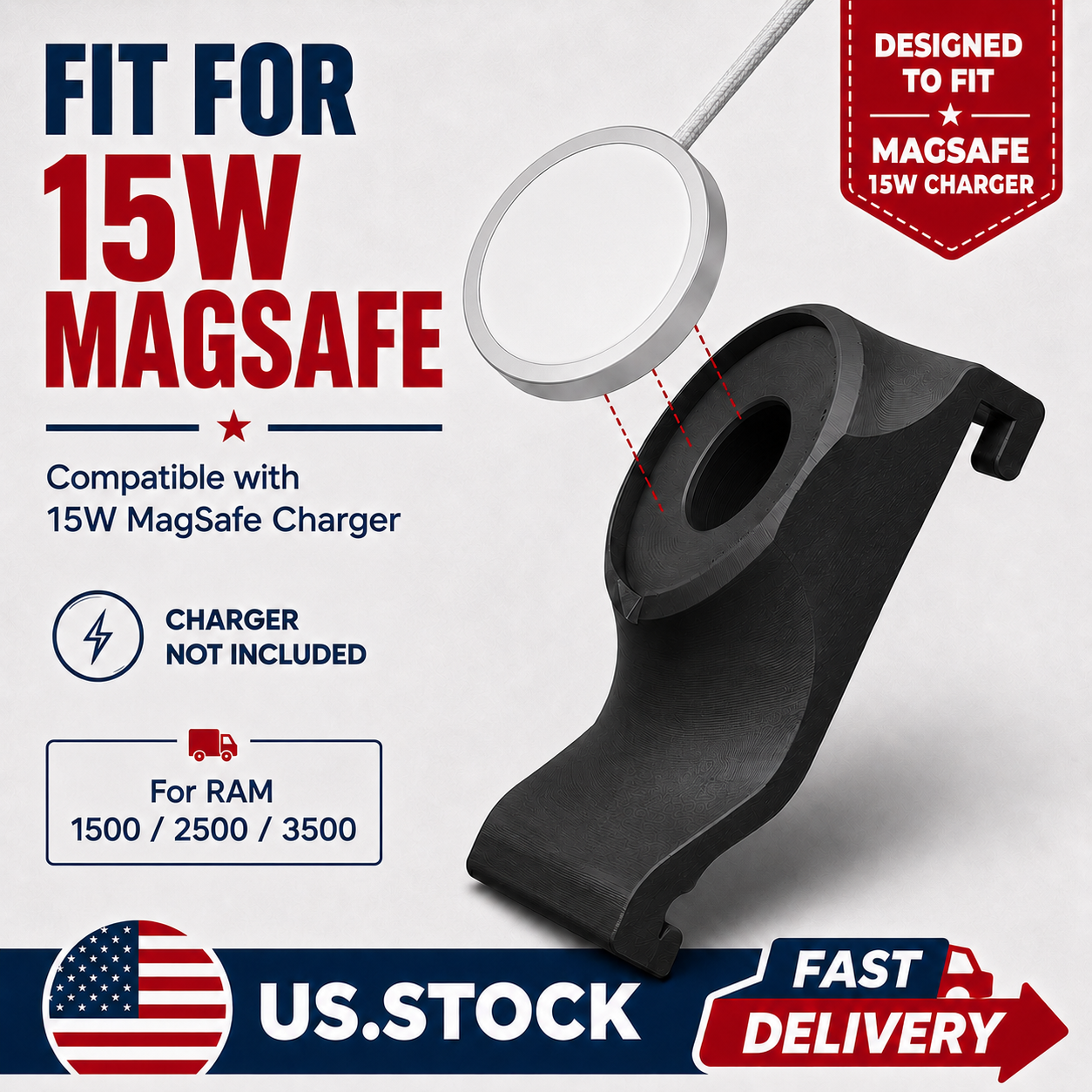 3D Printed 25W MagSafe Mount Adapter for Ram Trucks