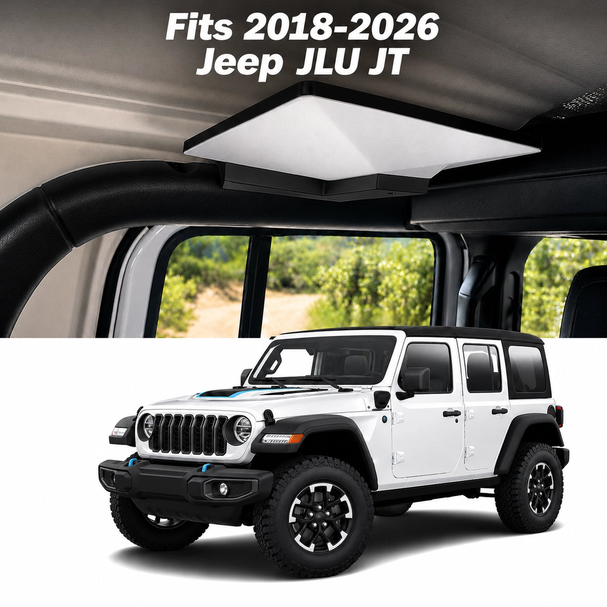 Starlink Mini Interior Roof Mount for 2018–2026 Jeep Wrangler JLU & 2020–2026 Gladiator JT Hard Top